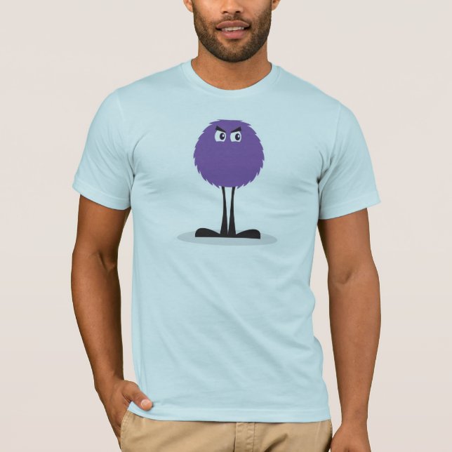 Camiseta monstro roxo felpudo fofo (Frente)