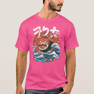 Camiseta Monstro Sushi. Onda Inspirada Japonesa.