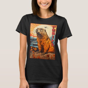 Camiseta Monstro Toupeira Kaiju Anime Vintage Manga Retro