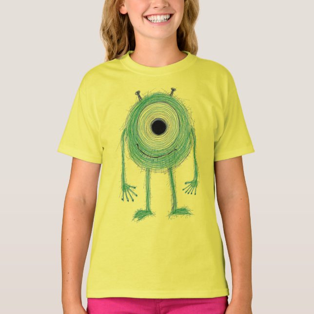 Camiseta Monstro Verde de Um Olho Fofo (Frente)