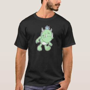 Camiseta monstro verde fofo com presas fazendo beicinho