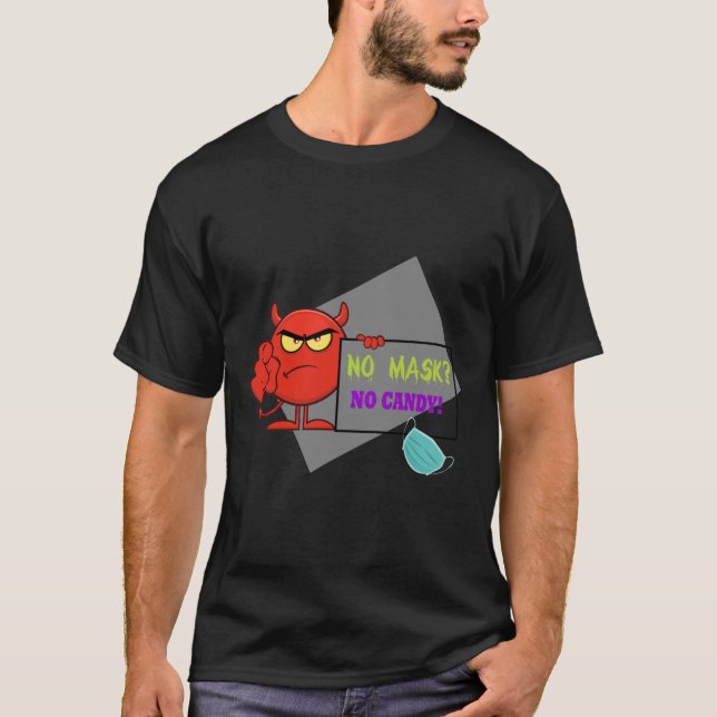 Camiseta Monstro Vermelho sem Máscara e com Máscara (Frente)