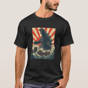 Camiseta Monstro Vintage Arte de Anime Japonês Gráfico Retr