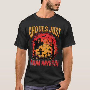 Camiseta Monstros de Halloween Só Querem se Divertir Design