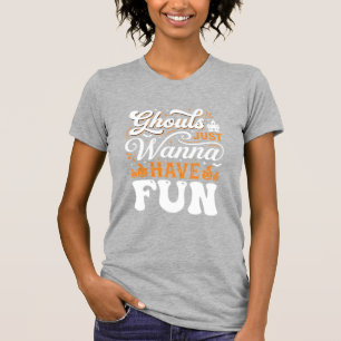 Camiseta Monstros de Halloween Só Querem se Divertir Design