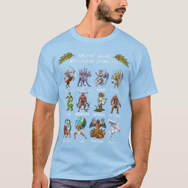Camiseta Monstros de mitologia grega antiga (Frente)
