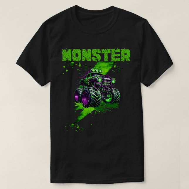 Camiseta Monstros de moda rapazes Jam Trucks (Frente do Design)