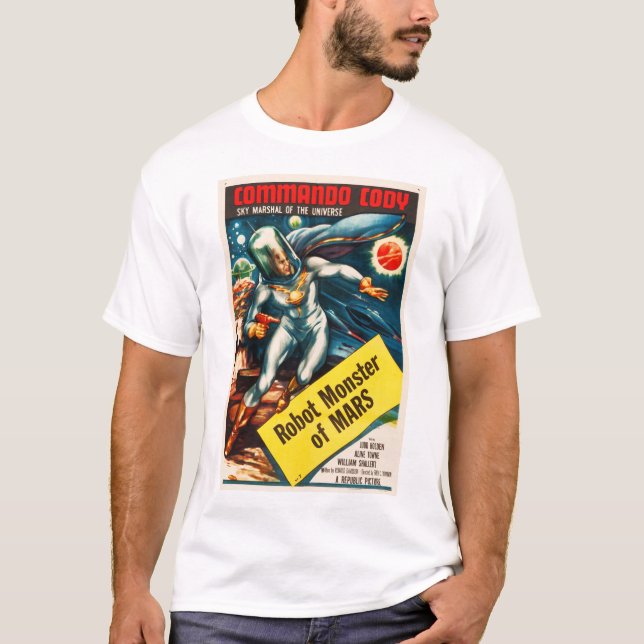 Camiseta MONSTROS DE ROBÔ DE MARS Commando Cody Retro Sci F (Frente)