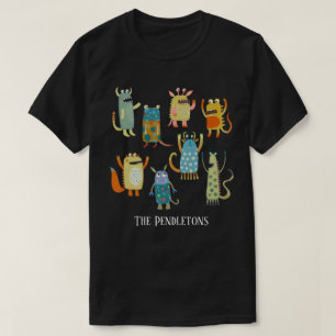Camiseta Monstros Divertidos Personalizados