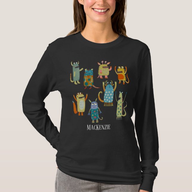 Camiseta Monstros Divertidos Personalizados (Frente)