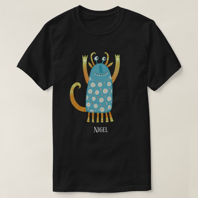 Camiseta Monstros Divertidos Personalizados (Frente do Design)