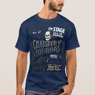 Camiseta Monstros do Halloween Antigos Câmara de Horrores H