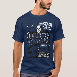 Camiseta Monstros do Halloween Antigos Câmara de Horrores H
