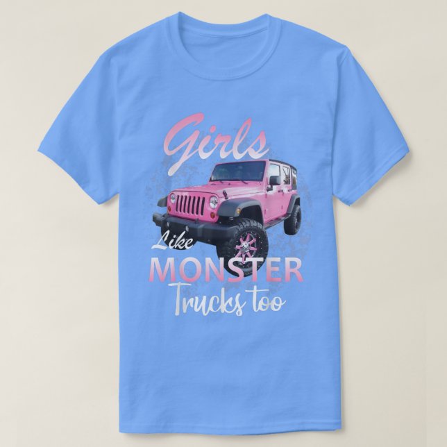 Camiseta Monstros Engraçados Meninas Como Monstros Caminhõe (Frente do Design)