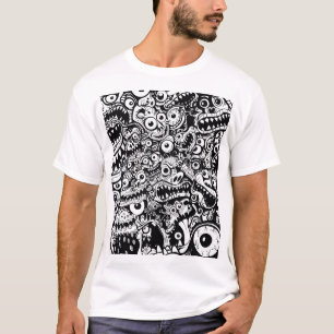 Camiseta monstros feio abstrato assustador assustador