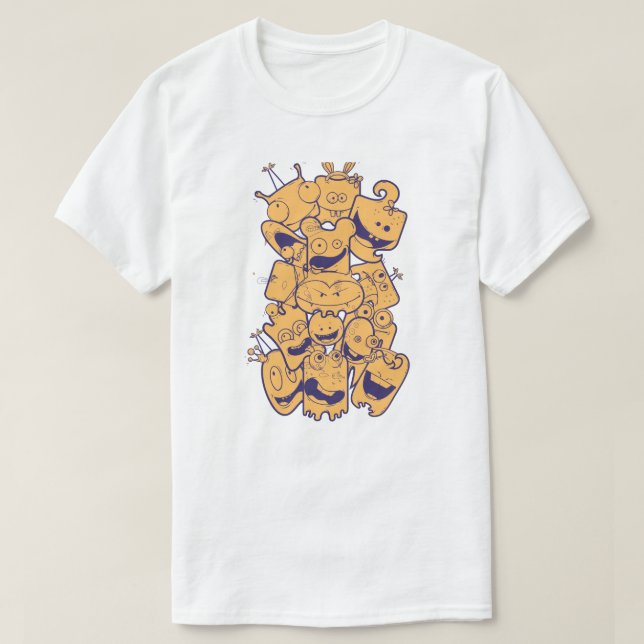 Camiseta Monstros Felizes (Frente do Design)