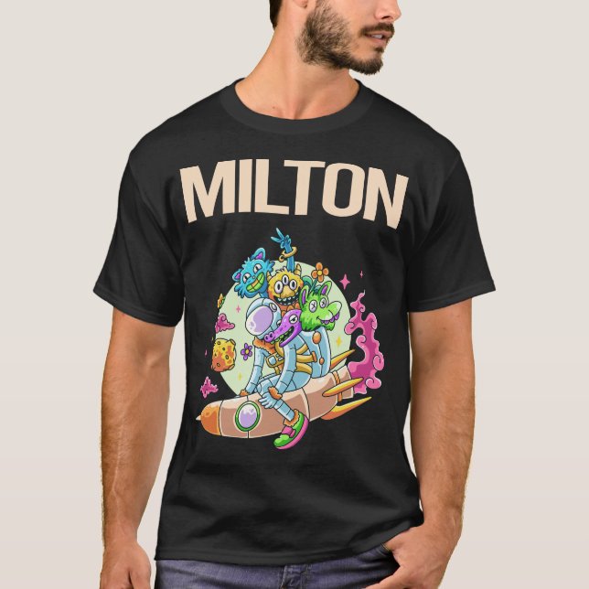 Camiseta Monstros Felizes - Milton (Frente)