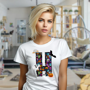 Camiseta Monstros Halloween - letra H t-shirt