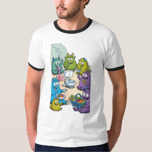 Camiseta Monstros pequenos e inofensivos que fazem atividad