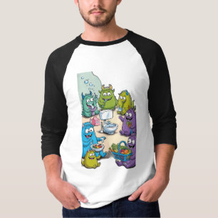 Camiseta Monstros pequenos e inofensivos que fazem atividad