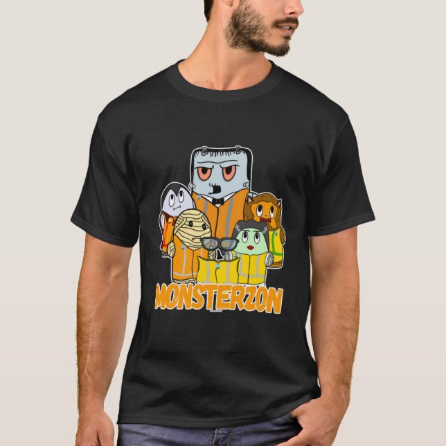 Camiseta Monstros Swagazon Mummy Frankenstein Dracula Monst (Frente)