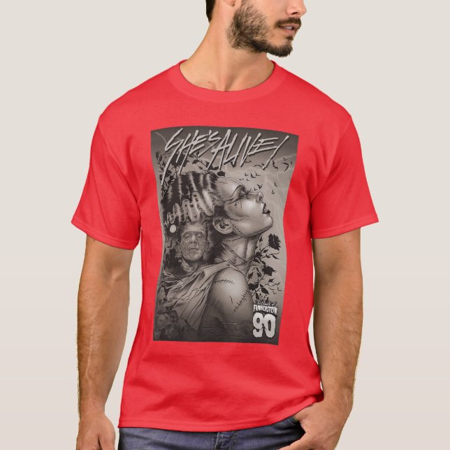 Camiseta Monstros Universais A Noiva de Frankenstein 90º Ec (Frente)