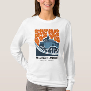 Camiseta Mont Santo Michel France viagem floral
