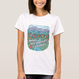 Camiseta Mont Tremblant Quebec Canadá Aquarela Silhueta