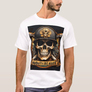 Camiseta Monta Beach" Ultrarealística Biker Skull T-Shirt