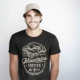 Camiseta Monta Café Wi-Fi Engraçado