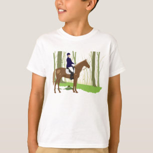 Camiseta Montada no t-shirt do Equestrian das madeiras