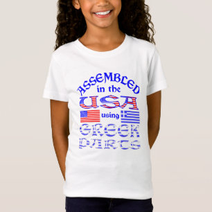 Camiseta Montada nos EUA Usando Peças Gregas Menina