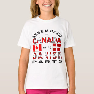 Camiseta Montado no Canadá Usando Peças Dinamarquesas Menin