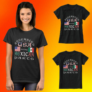 Camiseta Montado nos EUA Usando Peças Mexicanas Personalize