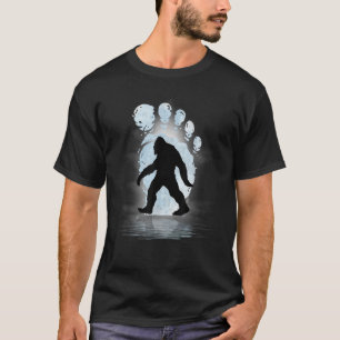 Camiseta Montagem Bigfoot Lua Funny Sasquatch T Shi