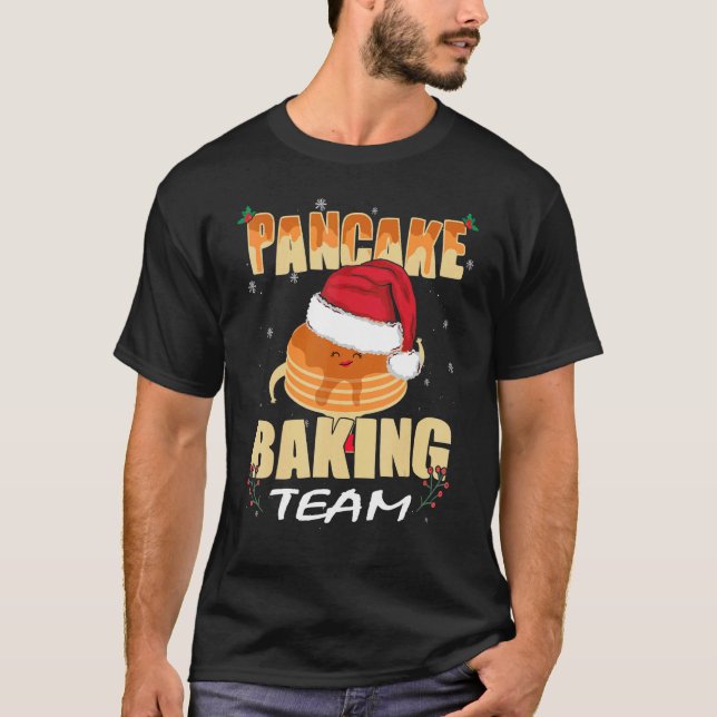 Camiseta Montagem de Panquecas de Natal (Frente)