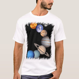 Camiseta Montagem do Sistema Solar Fotos de Planetas JPL