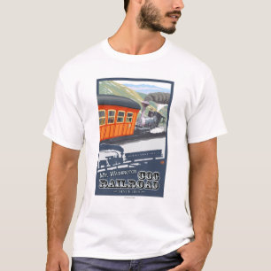 Camiseta Montagem Washington, estrada de ferro nova de