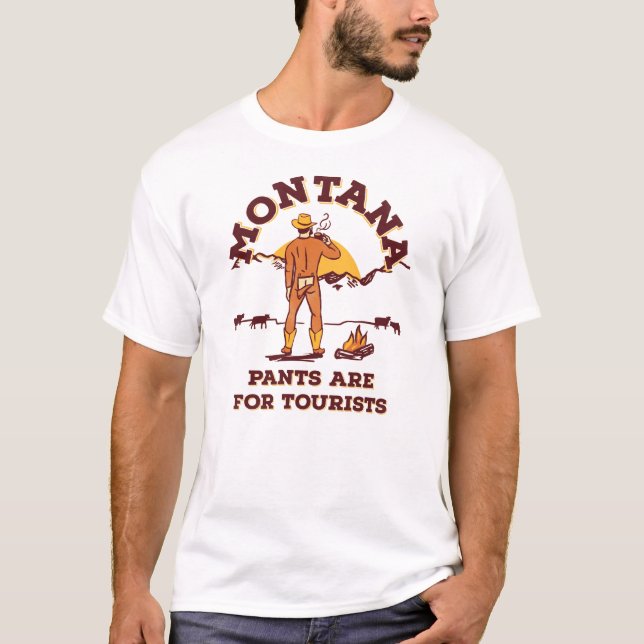 Camiseta Montana: Calças São Para Turistas Engraçadas Retro (Frente)