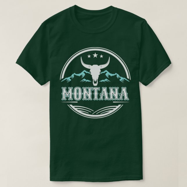 Camiseta Montana Cattle Steer Mountain Range Wilderness Cam (Frente do Design)