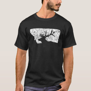 Camiseta Montana Elk Caça à Forma Estadual MT Bull Elk