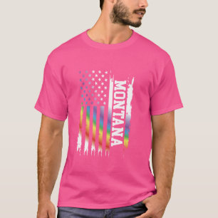 Camiseta Montana Estados Unidos aflita o arco-íris com band