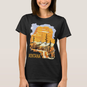 Camiseta Montana Glacier Park Laranja Viagem Retro