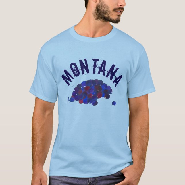 Camiseta Montana Huckleberry Fruta Blue Huckleberry Berry (Frente)