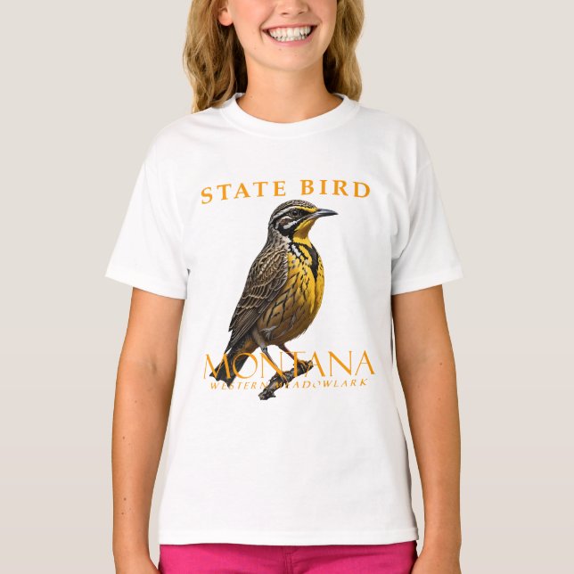 Camiseta Montana Territory Bird, West Meadowlark (Frente)