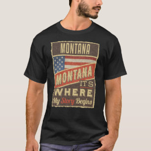 Camiseta Montana USA Flag