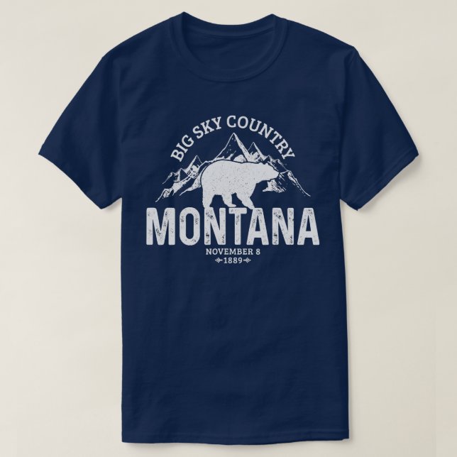 Camiseta Montana Vintage Grizzly Bear Camping Caminhando pa (Frente do Design)