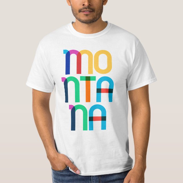 Camiseta Montana Vintage Retro Pop Art 80s Colorful Type (Frente)