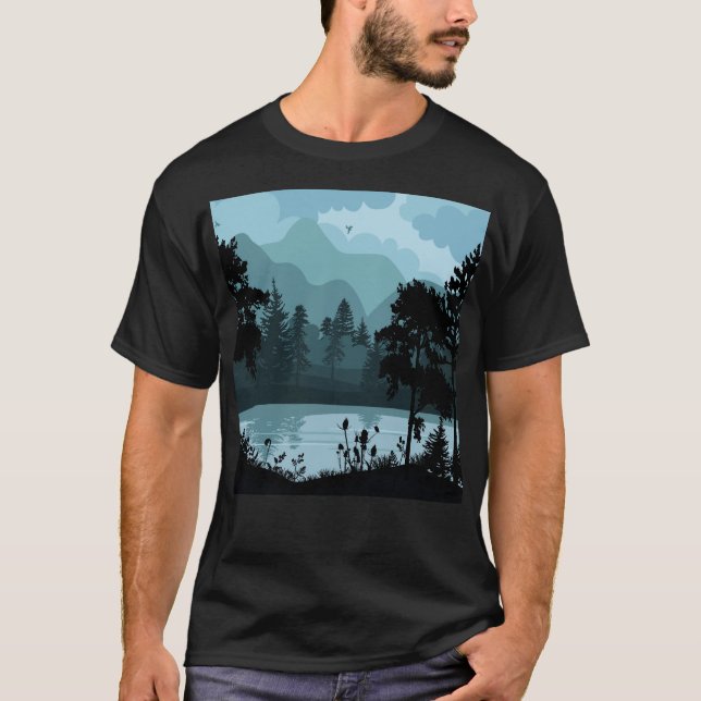 Camiseta Montanha azul (Frente)