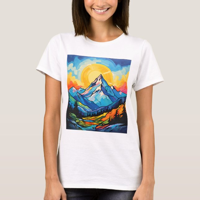 Camiseta Montanha azul (Frente)